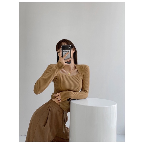 ÁO LEN CỔ VUÔNG SIÊU SANG CHẢNH HÀNG ĐẸP QUẢNG CHÂU CÓ ẢNH THẬT | BigBuy360 - bigbuy360.vn