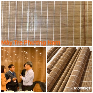 Mành tăm tre mầu nâu chống mối mọt che nắng cửa sổ, làm trần và trang trí tặng kèm bộ bát và đinh ốc