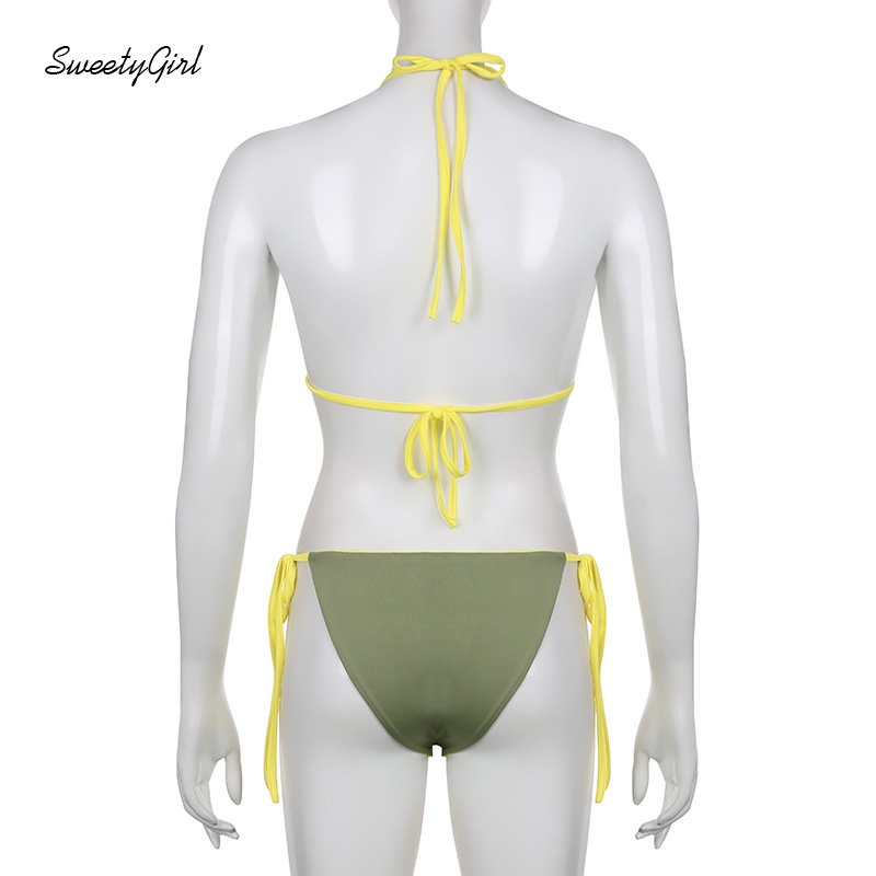 MsMona Áo Liền Quần Sát Nách Khoét Lỗ Cổ Chữ V Khoét Sâu Màu Tương Phản Thời Trang 2022 Cho Nữ