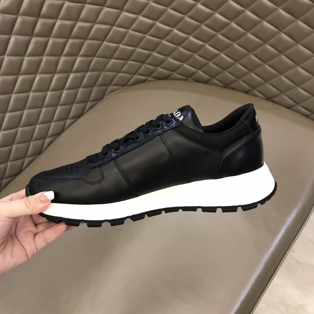 Giày thể thao nam da thật cao cấp PRADA kiểu dáng trẻ trung, lớp lót êm chân