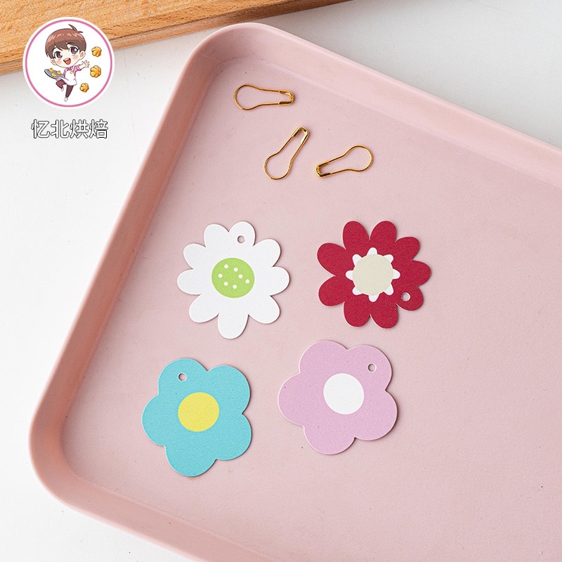 Set tag giấy trang trí hộp bánh, túi quà kèm gim