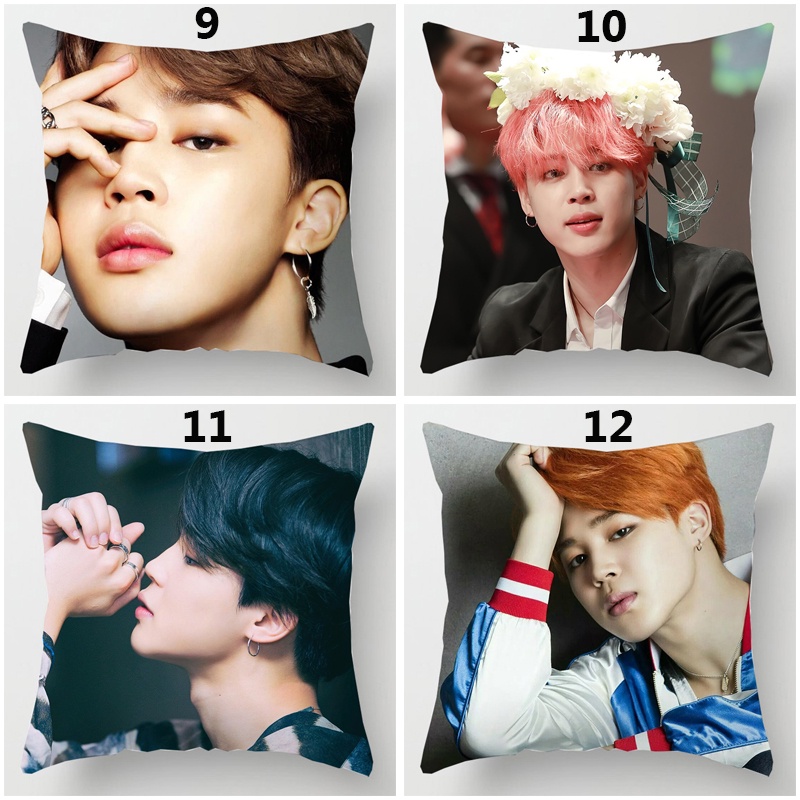 Vỏ gối polyester in hình nhóm nhạc Bts K-Pop kích thước 45x45cm