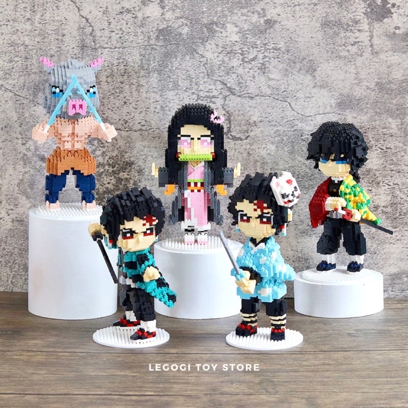 Đồ chơi xếp hình Legogi NHÂN VẬT 19CM Demon Slayer Anime Nhật Bản mô hình lắp ráp lắp ghép