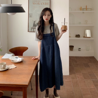 Đầm Denim Form dài