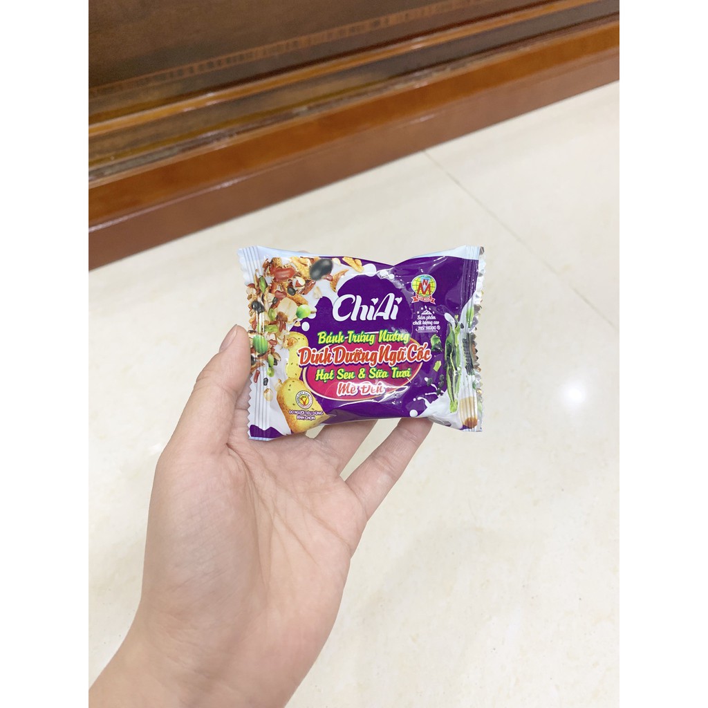 ChiAi _ 80g Bánh trứng nướng MÈ ĐEN sữa tươi HẠT SEN giòn rụm, theo tiêu chuẩn Ban Quản lý An Toàn Thực Phẩm HCM