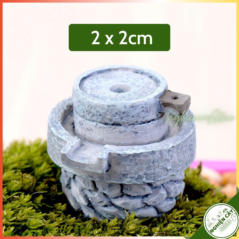 Phụ kiện Cối xay trang trí tiểu cảnh, cây cảnh, sen đá