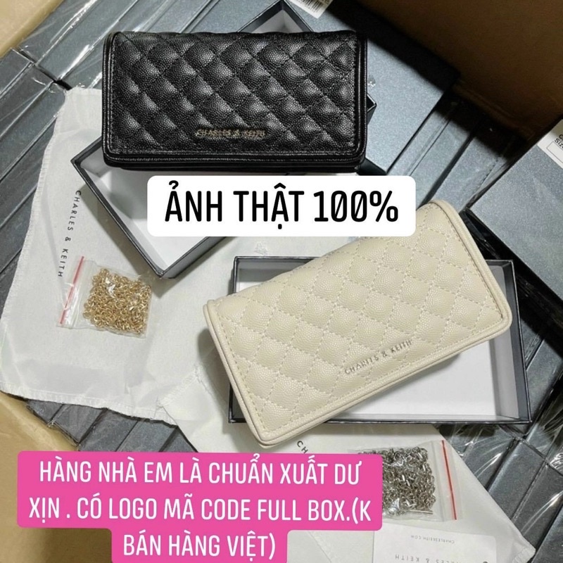 VÍ XUẤTTTTTT Trần ô Cầm Tay kèm dây đeo chéo (Full box)