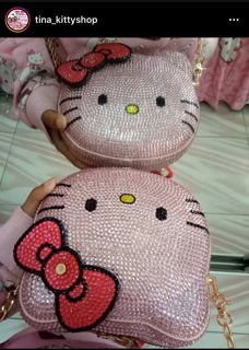 Túi Hello Kitty đính đá handmade