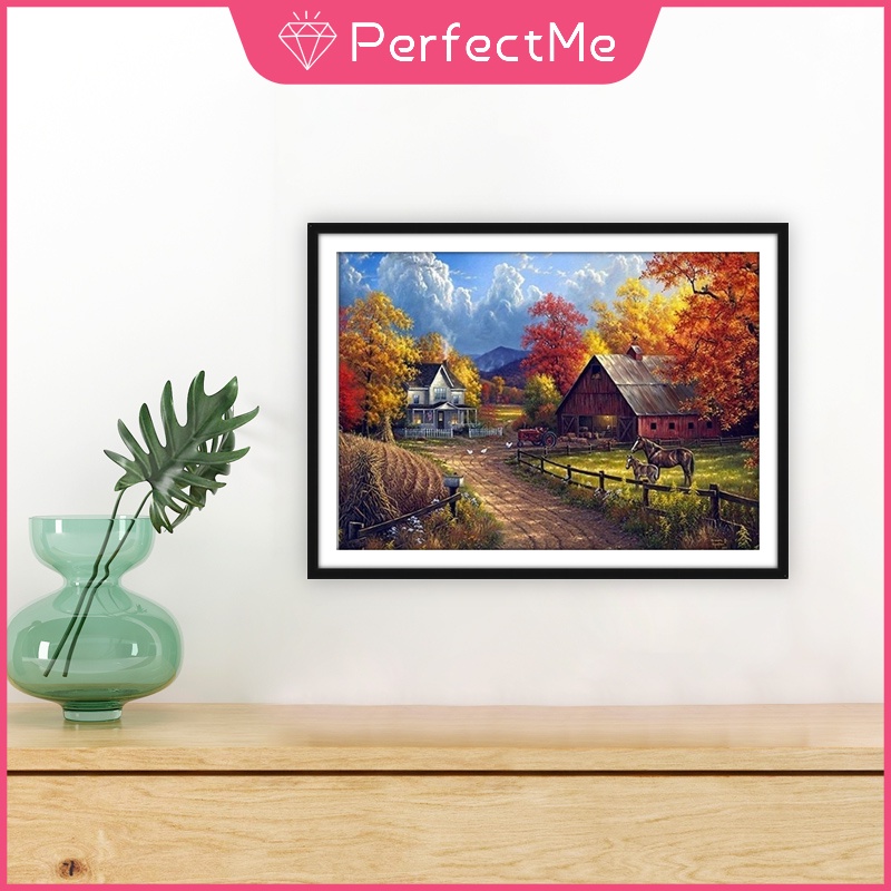 Bộ tranh đính đá 5D họa tiết phong cảnh độc đáo DIY dùng trang trí nhà cửa