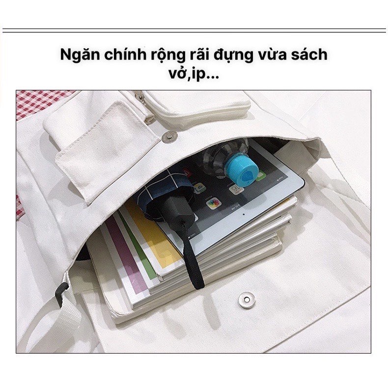 Túi tote Đeo Chéo  vải đeo chéo Nam nữ đi học đi chơi phong cách unisex đẹp giá rẻ