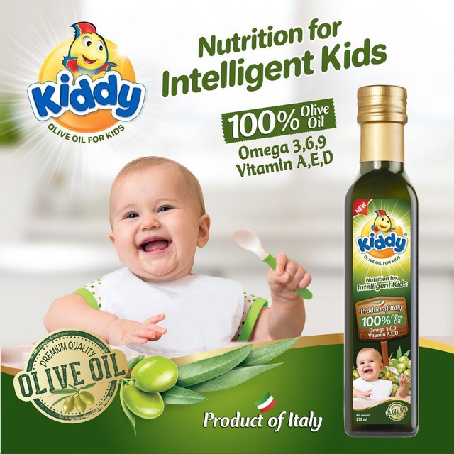 Combo 2 chai Dầu ăn Kiddy dinh dưỡng Olive cho bé 250ml/ chai