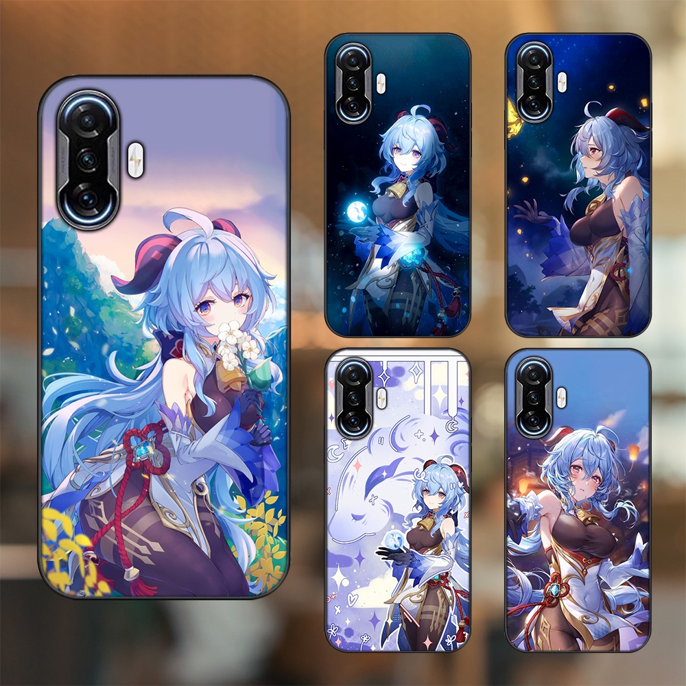 Ốp lưng Xiaomi K40 Gaming viền đen in hình Ganyu Genshin Impact