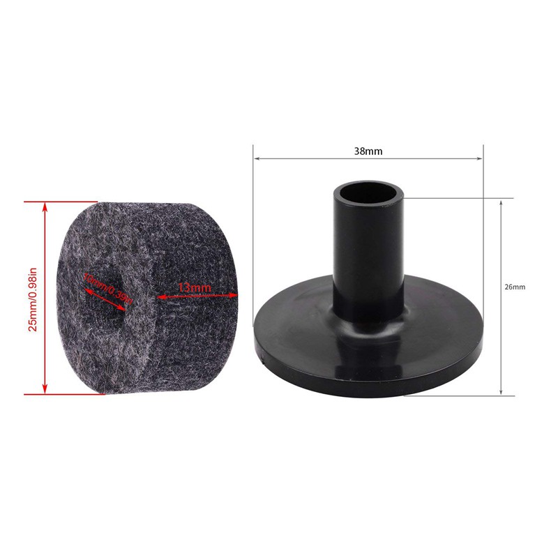 8pcs Cymbal Stand 25mm Máy giặt nỉ + 2PCS Cymbal Sleeves Thay thế cho Bộ trống kệ
