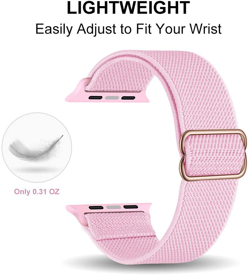 Dây Đeo Sợi Nylon Co Dãn Cho Đồng Hồ Thông Minh Apple Watch Series 1 2 3 SE T500 44MM 42mm 38mm Strap Adjustable Braided Sport Elastics band iWatch 4 5 6 40mm 44mm T500+ W26 W46