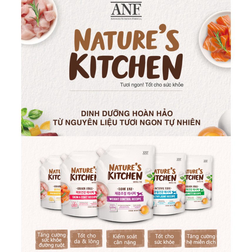 Hạt cho chó ANF nature s kitchen 2kg, thức ăn khô chức năng cho cún Con Mèo Xiêm