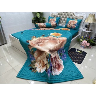 Drap thun lạnh 5D cao cấp mẫu hoa