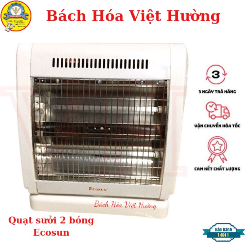 Quạt sưởi 2 bóng Ecosun cao cấp, đèn sưởi di động, máy sưởi để bàn 400-800W tiết kiệm điện - Bách Hóa Việt Hường