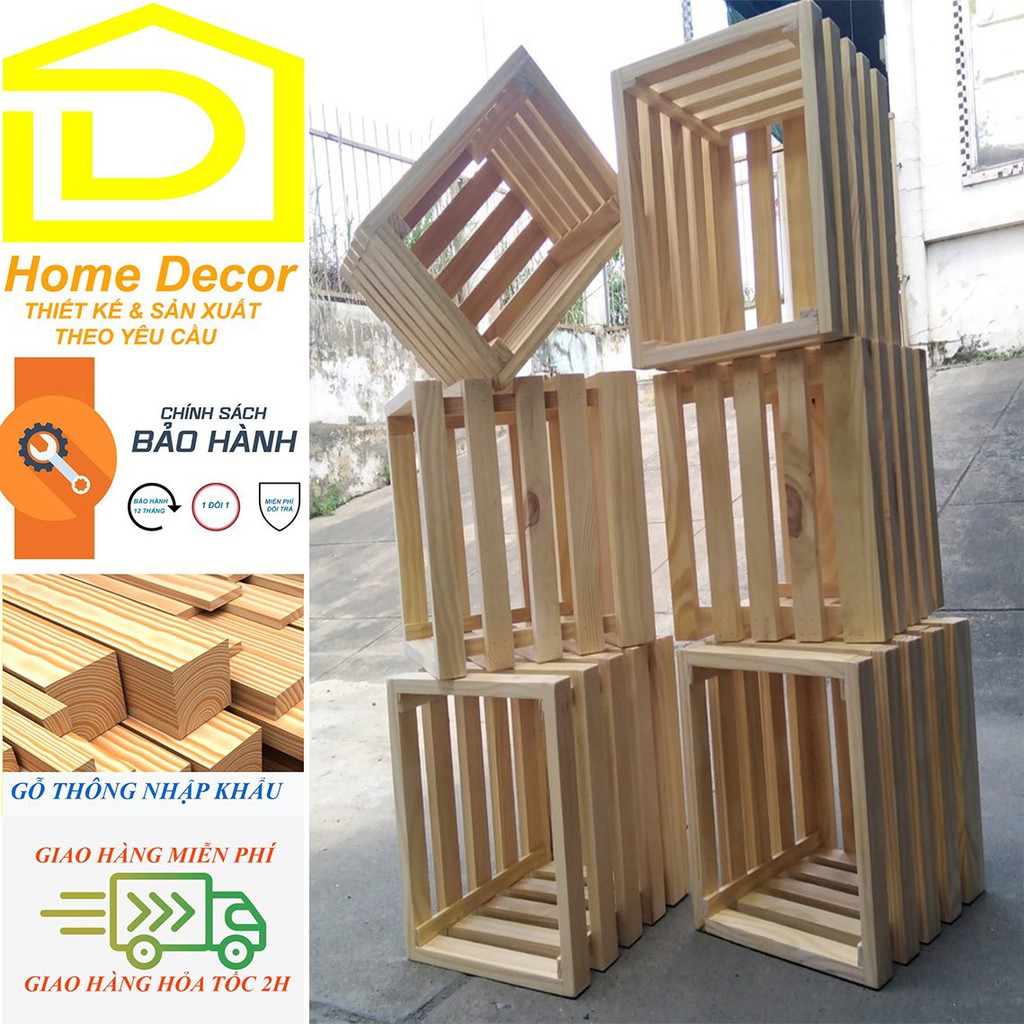 HỘP PALLET GỖ ĐA NĂNG ẢNH THẬT GỖ THÔNG MỚI 100% GIÁ GỐC TẬN XƯỞNG HỖ TRỢ LÀM THEO YÊU CẦU