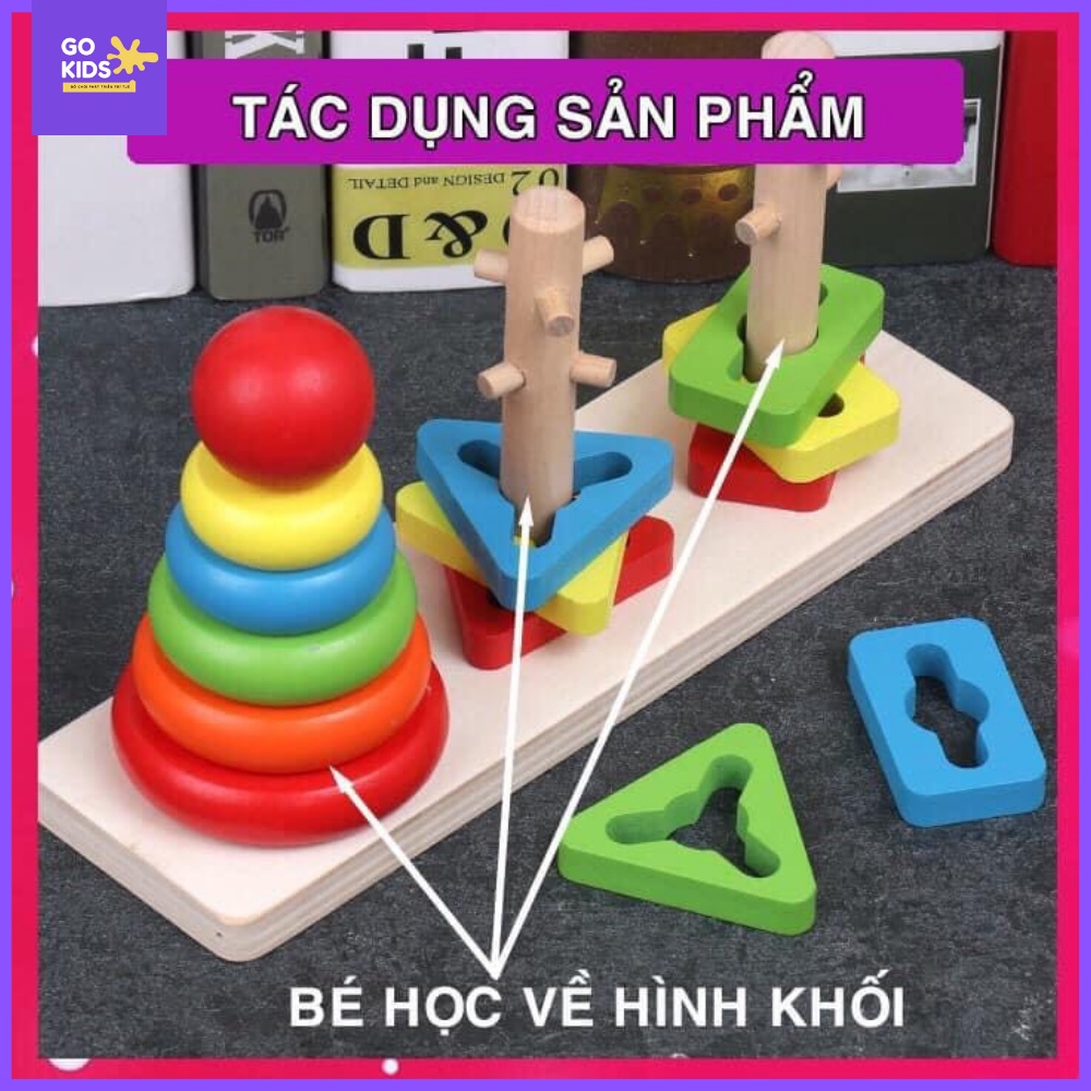 [VIDEO TỰ QUAY] Bộ tháp màu luyện cơ tay phương pháp Montessori giáo dục trẻ 2-5 tuổi