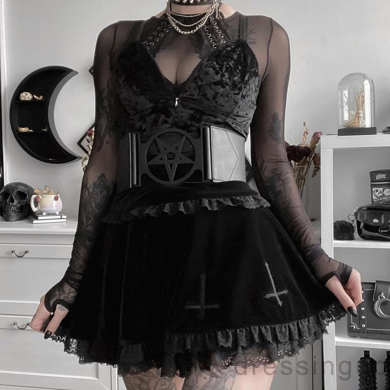 Chân Váy Ngắn Phối Ren Thêu Họa Tiết Thời Trang Cho Nữ