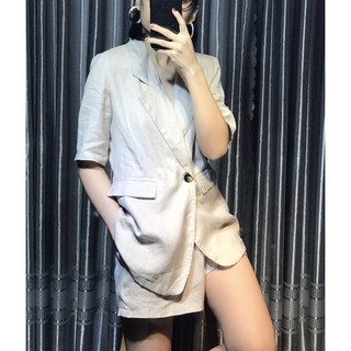 Set Blazer Short- vải Linen Premium