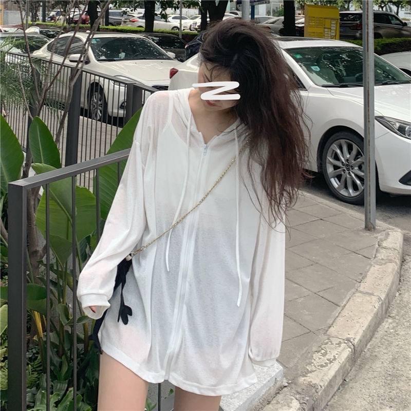 COZOK Áo Khoác Chống Nắng Tay Dài Dáng Rộng Phong Cách Hàn Quốc