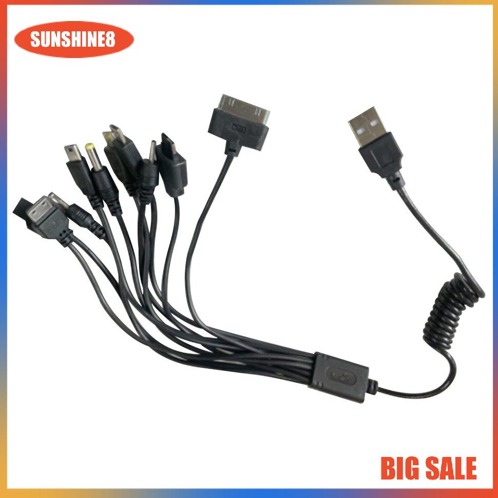【SUN】10 in 1 Universal Portable Lightweight Multi Functions USB Charging Cable