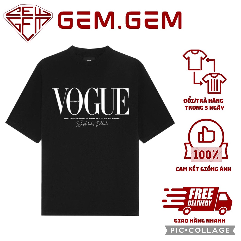 Áo thun unisex nam nữ VOGUE basic , áo phông oversize dáng rộng tay lỡ cá tính kiểu dáng Hàn Quốc form rộng