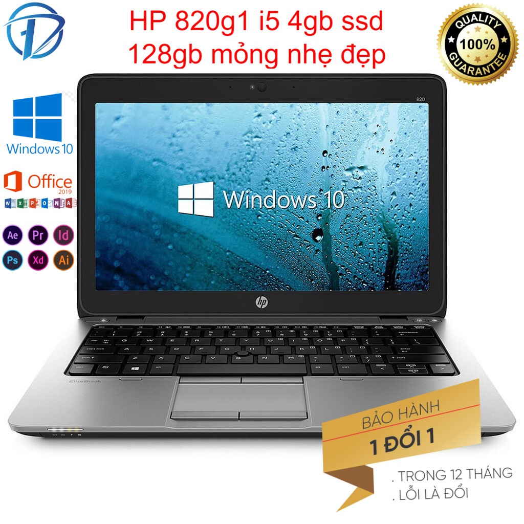 Laptop Hp Elitebook 820 G1 Core i5-4gb-128 GB  Siêu phẩm nhỏ gọn máy đẹp 99%