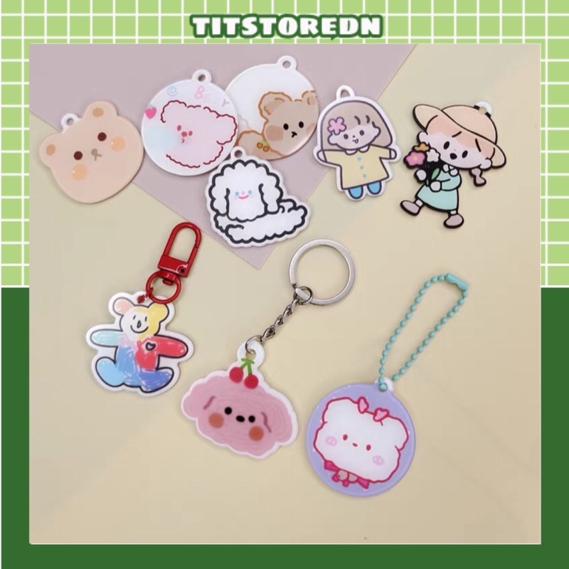 Móc khoá nhựa cứng hoạt hình siêu cute (hình thật)