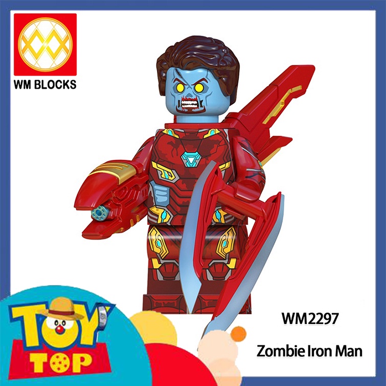 Đồ chơi lắp ráp mini ghép Marvel thây ma zombie và các bản What if siêu anh hùng Captain Iron Man WM6132