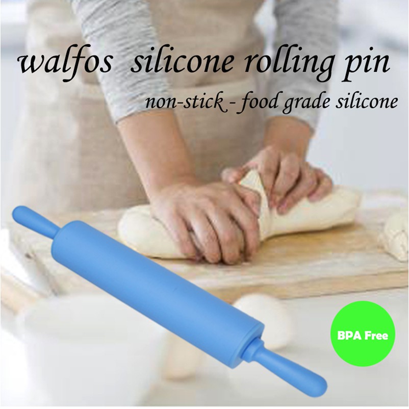 Cán lăn bột làm bánh WALFOS không dính 22cm bằng silicone và PP với 4 màu lựa chọn