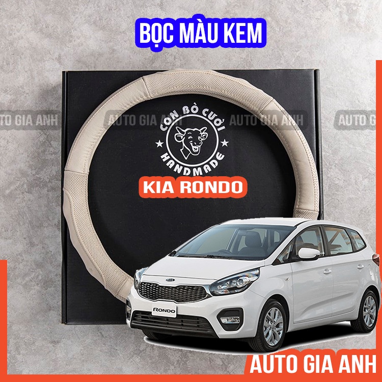 Bọc vô lăng ô tô da cừu cao cấp Gia Anh cho KIA Rondo ôm khít vô lăng an toàn khi lái xe bảo hành 24 tháng