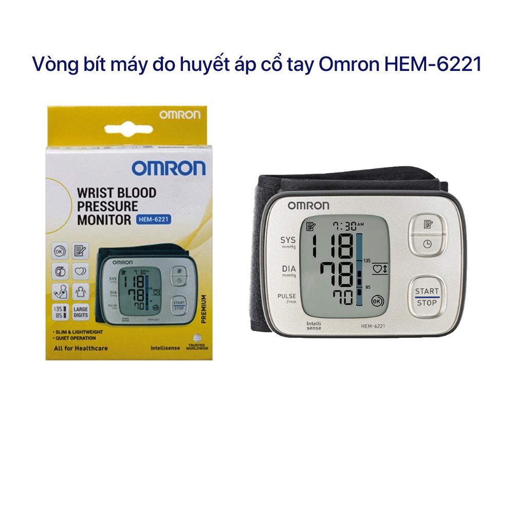 Vòng bít máy đo huyết áp cổ tay Omron HEM-6221