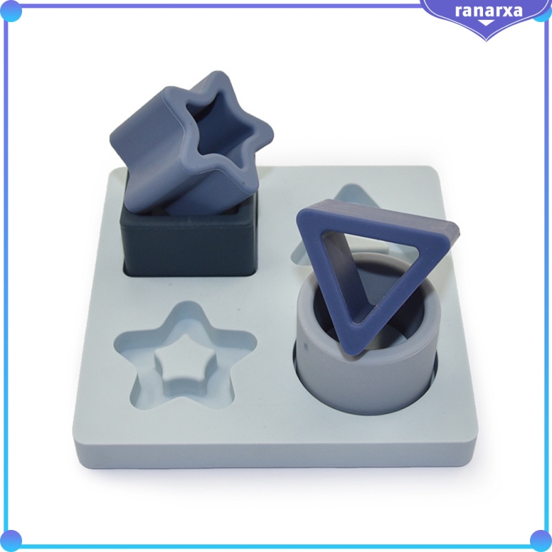 Modern Silica Gel Puzzles Toys Nesting Stacking Teethers Toy Blocks Shapes Learning Small Size Fine Motor Skills Baby Gifts