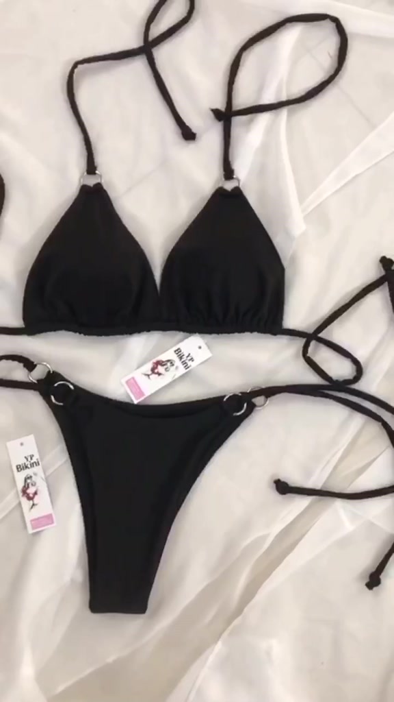 Bikini set 2 mảnh, 3 mảnh tam giác bacssic khoen nhỏ quần lọt khe khoe Mông ( Hình kèm video shop tự chụp ) | BigBuy360 - bigbuy360.vn