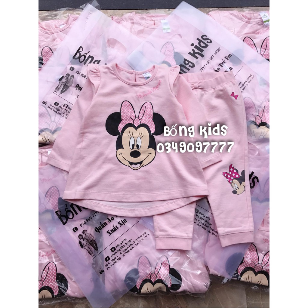Bộ Nỉ Bé Gái Minnie Cánh Tiên Pink C&amp;A