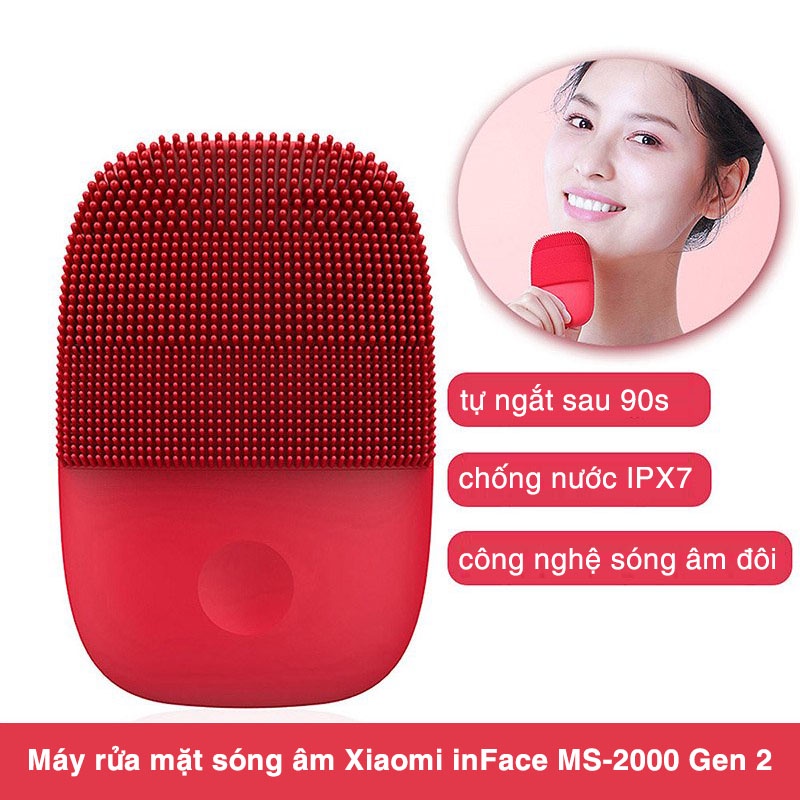 Máy rửa mặt Xiaomi inFace MS-2000 Gen 2, máy rửa mặt bằng sóng âm giúp làm sạch sâu da mặt, thông thoáng lỗ chân lông