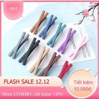 COMBO 2 Kẹp tóc mái chữ X kẹp tóc nơ bấm xinh xắn nhiều màu