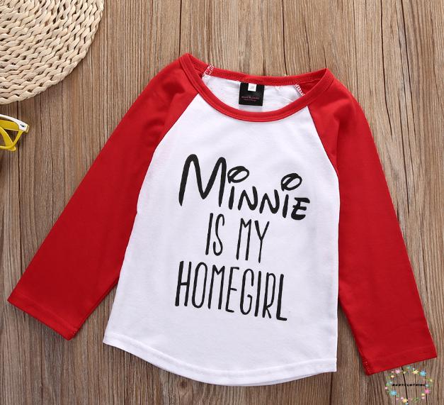 MINNIE Áo Thun Tay Ngắn In Hình Chuột Mickey Đáng Yêu Cho Bé