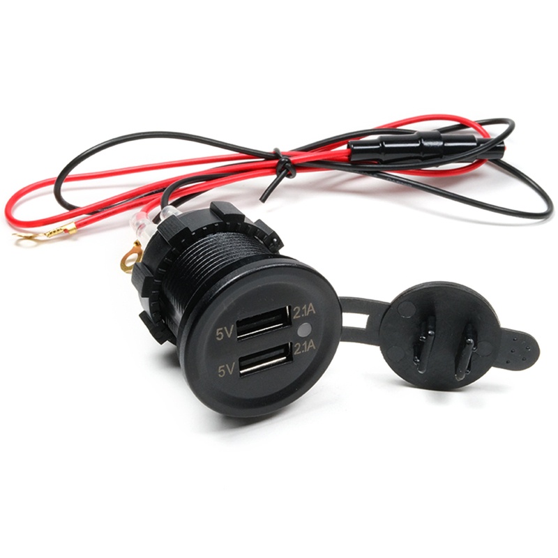 Tẩu sạc chống nước ip66 12v dc 2 cổng usb cho xe máy chuyển đổi cầu chì