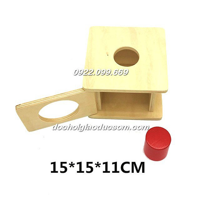 MS16 - Thả lăng trụ cỡ lớn vào hộp có lỗ - Giáo cụ Montessori 0-3 tuổi