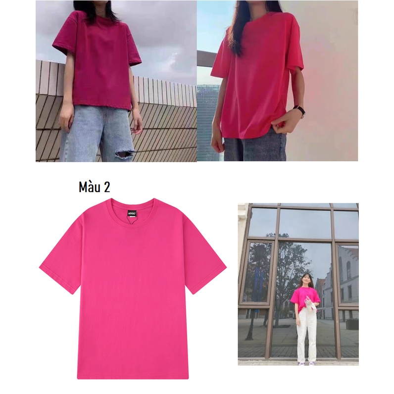 Áo Thun trơn cộc tay nhiều màu sắc giá rẻ - Áo phông form rộng cho nam nữ Bảng 1