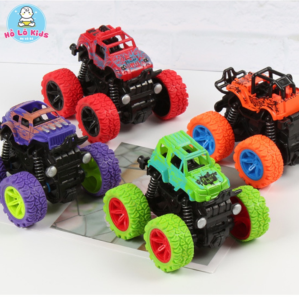 Xe ô tô đồ chơi oto địa hình bánh to cho bé quán tính nhào lộn 360 Hồ Lô Kids