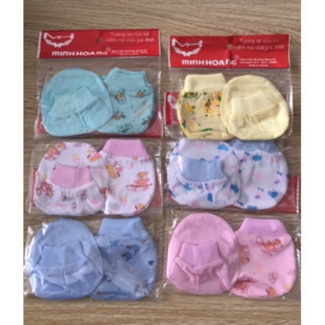 Combo 3 đôi bao tay + 3 bao chân em bé