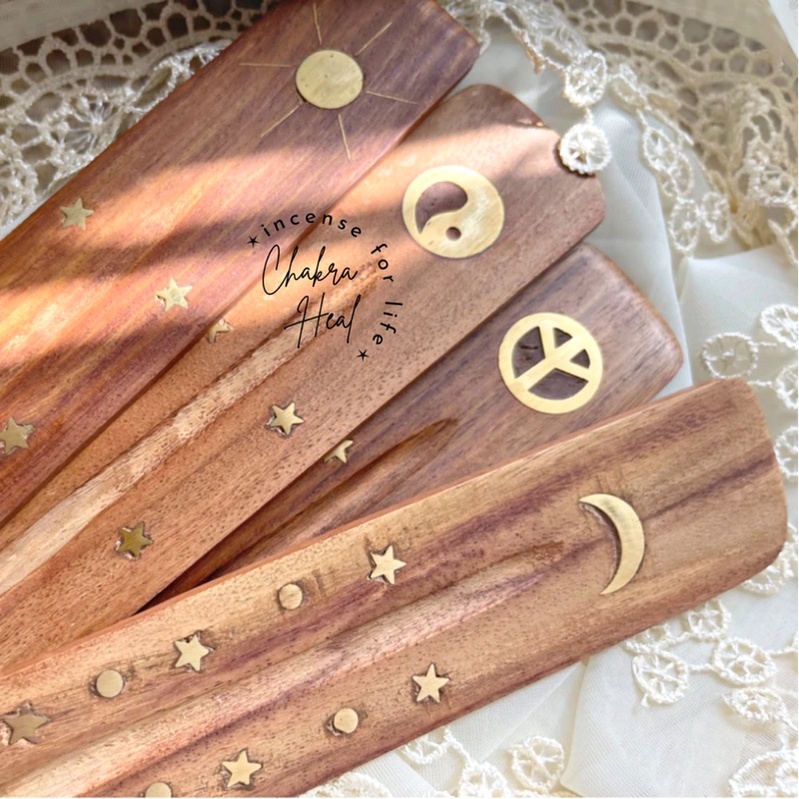 Đế Cắm Nhang Bằng Gỗ và Đồng Thủ Công - Wooden Incense Holder Tinh Tế và Sang Trọng l CHAKRA HEAL INCENSE