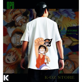 áo thun one piece OP8 OVERSIZE UNISEX (2 Màu ĐEN-TRẮNG)