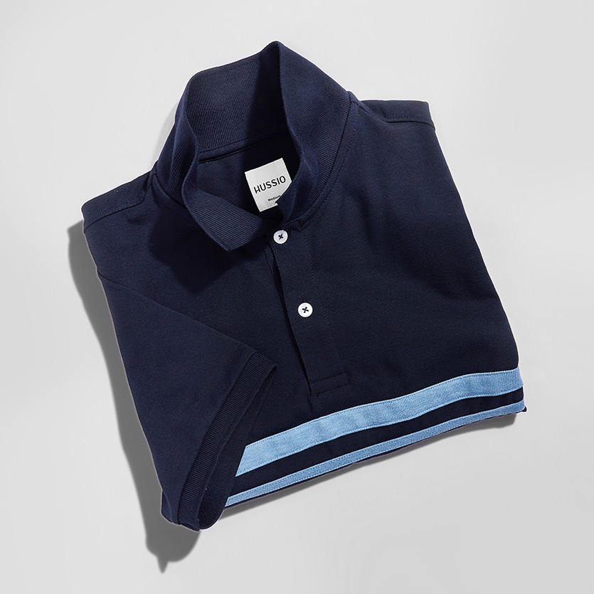 Áo thun polo nam HUSSIO kargo navy tay ngắn trẻ trung | BigBuy360 - bigbuy360.vn
