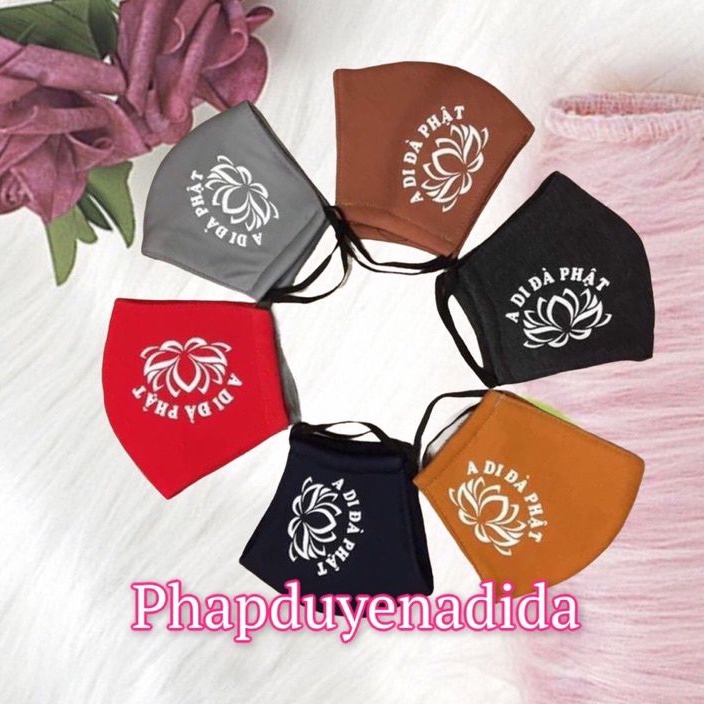 Khẩu trang vải in danh hiệu A Di Đà Phật