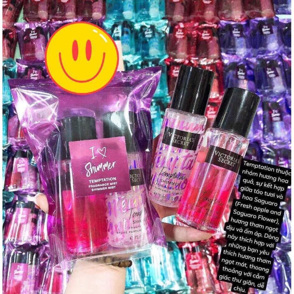 [Sỉ Lẻ] Set 2 Xịt thơm body Victoria’s Secret I Love Shimmer Gift Set